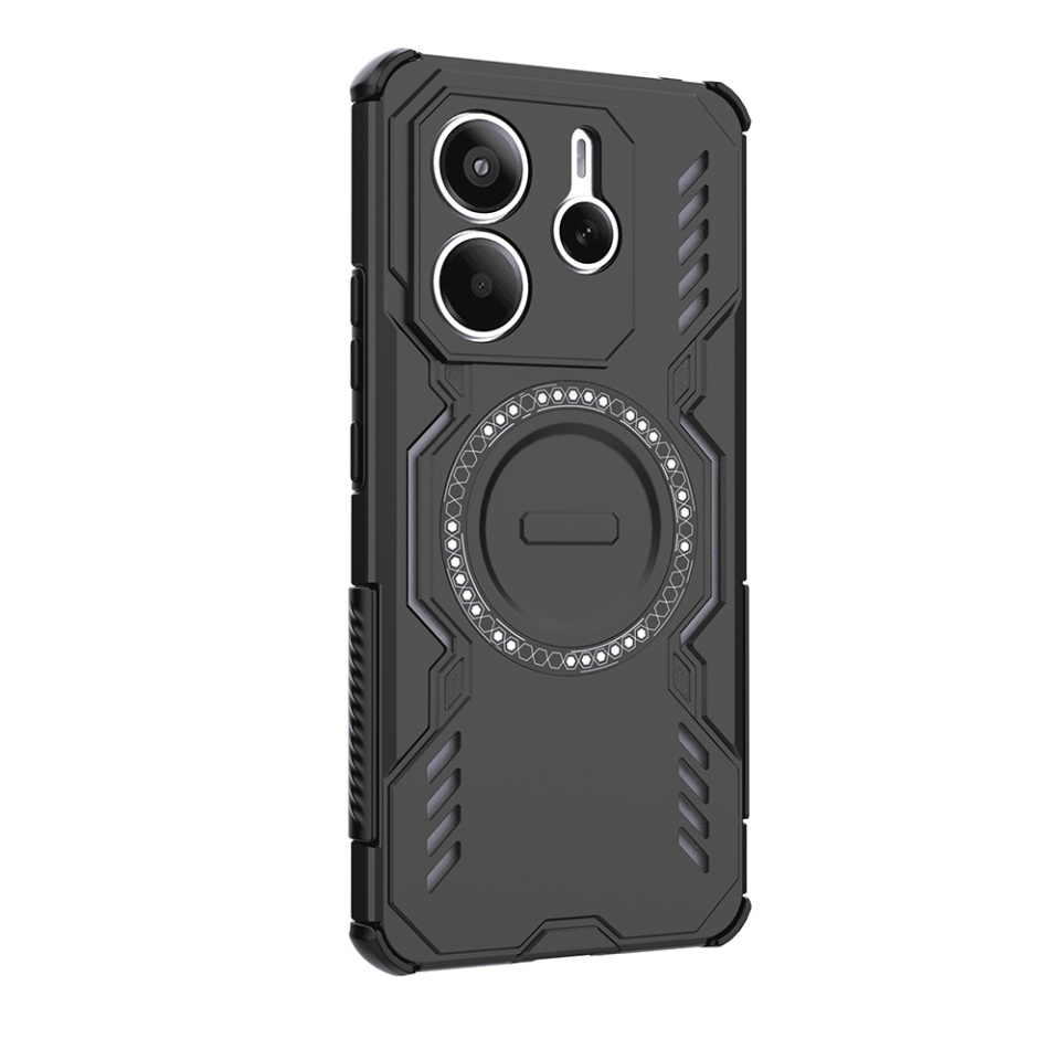 Husa pentru Xiaomi Redmi Note 14 5G, SKYDDAR INOVATION, ArmorMag, Magsafe, set cu sticker, Negru - 2 | YEO