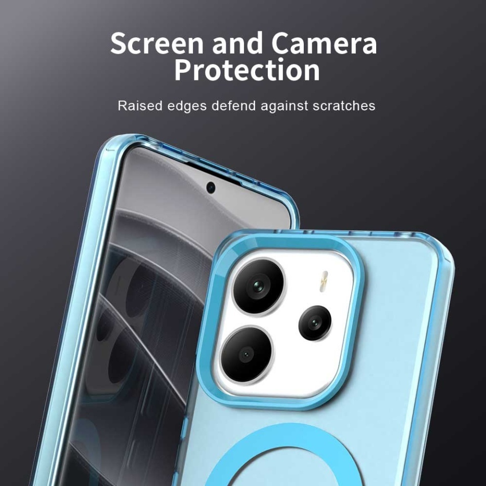Husa pentru Xiaomi Redmi Note 14 5G, SKYDDAR INOVATION, CandyCase, Magsafe, set cu sticker, Albastru - 1 | YEO