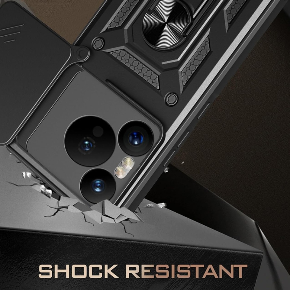 Husa pentru Xiaomi Redmi Note 14 cu inel magnetic si protectie camera Skyddar CamShield - Verde - 3 | YEO