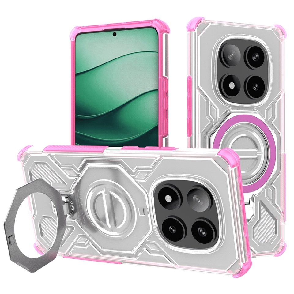 Husa pentru Xiaomi Redmi Note 14 Pro+ 5G, Antisoc, SKYDDAR INOVATION, Carbon Shield PRO, Magsafe, set cu sticker, Roz