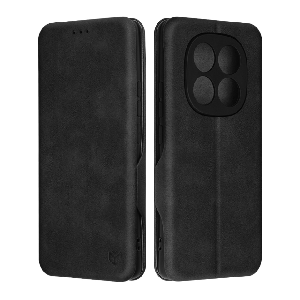 Husa pentru Xiaomi Redmi Note 14 Pro 5G / Poco X7, SKYDDAR INNOVATION, Safe Wallet tip carte din Piele Ecologica, Suport Carduri, Inchidere Magnetica, Negru, set cu sticker