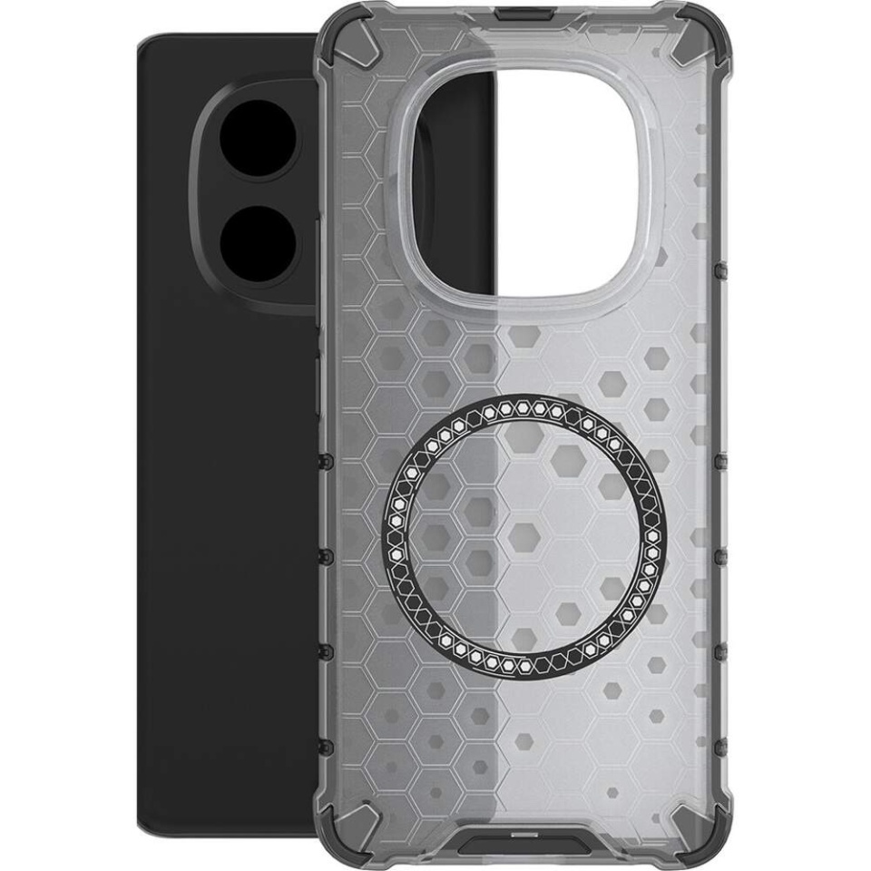 Husa pentru Xiaomi Redmi Note 14 Pro 5G / Poco X7, SKYDDAR INNOVATION, HoneyComb Shield MagSafe, Negru, set cu sticker - 1 | YEO