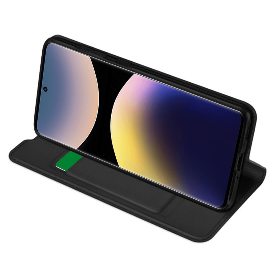 Husa pentru Xiaomi Redmi Note 14 Pro 5G / Poco X7, SKYDDAR INNOVATION, Magskin Book, tip Carte cu Portofel Interior, set cu sticker, Negru - 1 | YEO