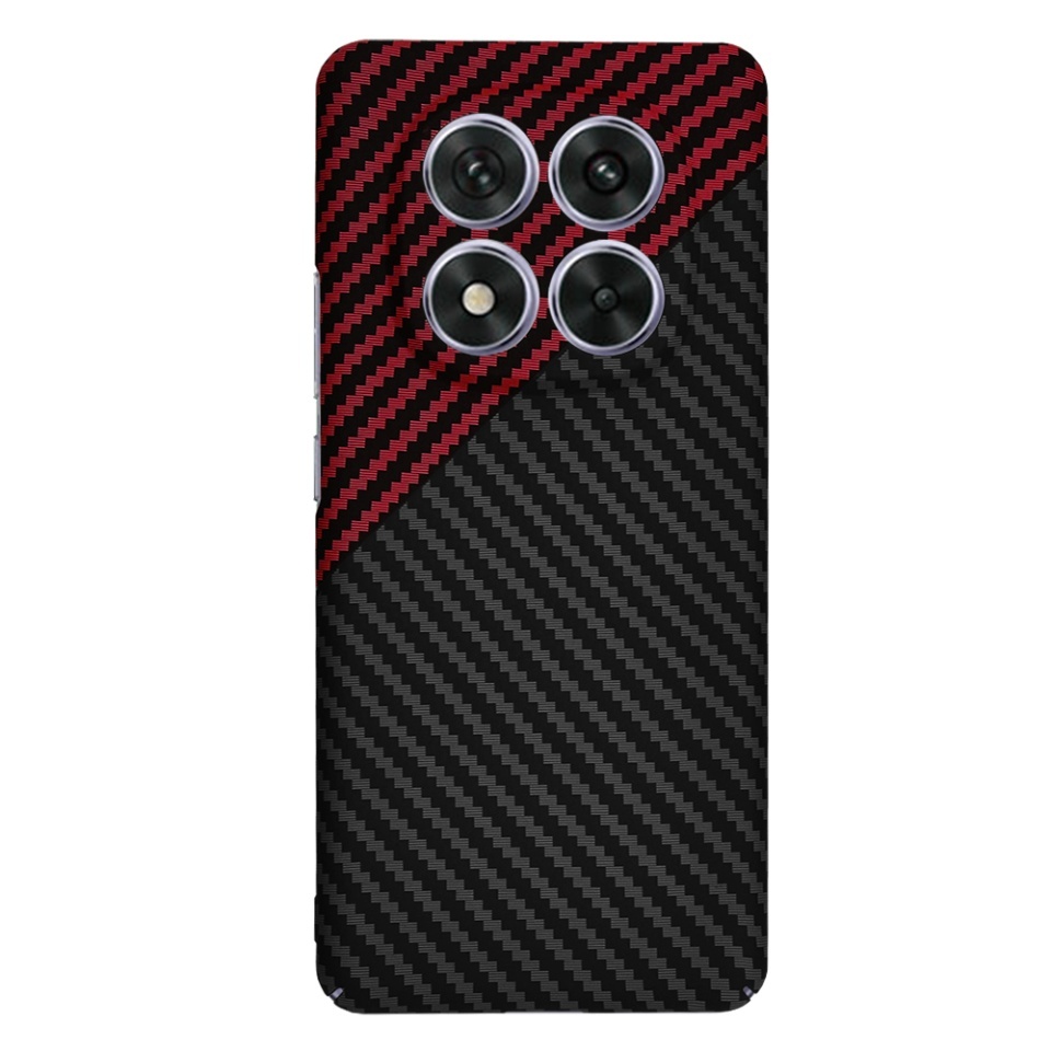 Husa pentru Xiaomi Redmi Note 14 Pro 5G / Poco X7, SKYDDAR INNOVATION, textura carbon, Carbonite FiberShell, set cu sticker, Rosu inchis, - 2 | YEO