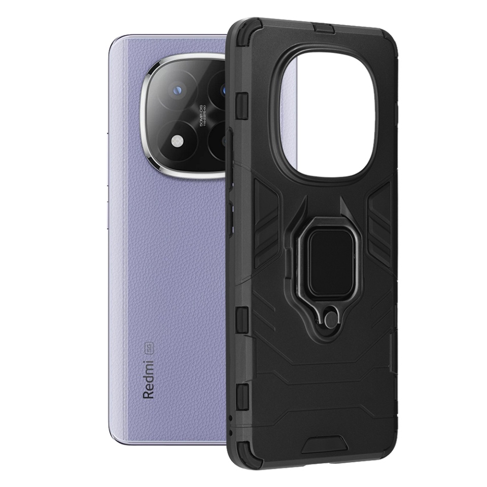 Husa pentru Xiaomi Redmi Note 14 Pro+ 5G, SKYDDAR INNOVATION, cu Inel Magnetic, Antisoc, Forged, [Culoare necunoscută], set cu sticker