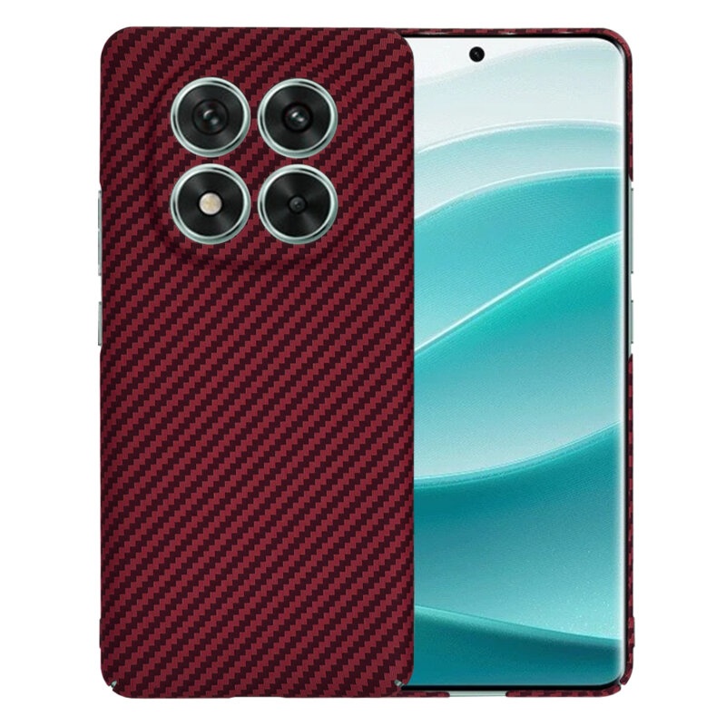 Husa pentru Xiaomi Redmi Note 14 Pro, Finisaj Premium cu Textura de Carbon, Design Elegant, SKDR CarbonFlex - Rosu