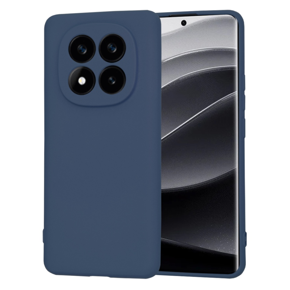 Husa pentru Xiaomi Redmi Note 14 Pro / Poco X7 din Silicon Catifelat, Protectie Premium, Skyddar SoftElegance - Bleumarin