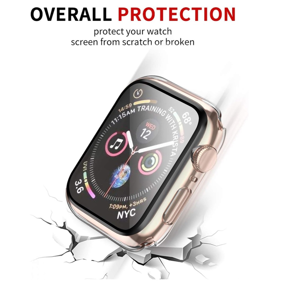 Husa Protectie 360°, Ultra-Subtire, Anti-Soc pentru Apple Watch 1 / 2 / 3 (42mm), Anti-Soc Full Screen - Transparenta - 2 | YEO