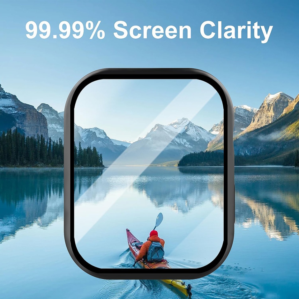 Husa Protectie 360°, Ultra-Subtire, Anti-Soc pentru Apple Watch 7 (45mm), Anti-Soc Full Screen - Negru - 2 | YEO