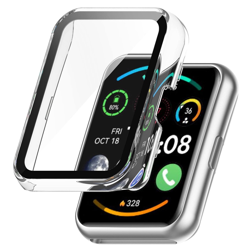 Husa Protectie 360°, Ultra-Subtire, Anti-Soc pentru Huawei Watch Fit 2, Anti-Soc Full Screen - Transparenta
