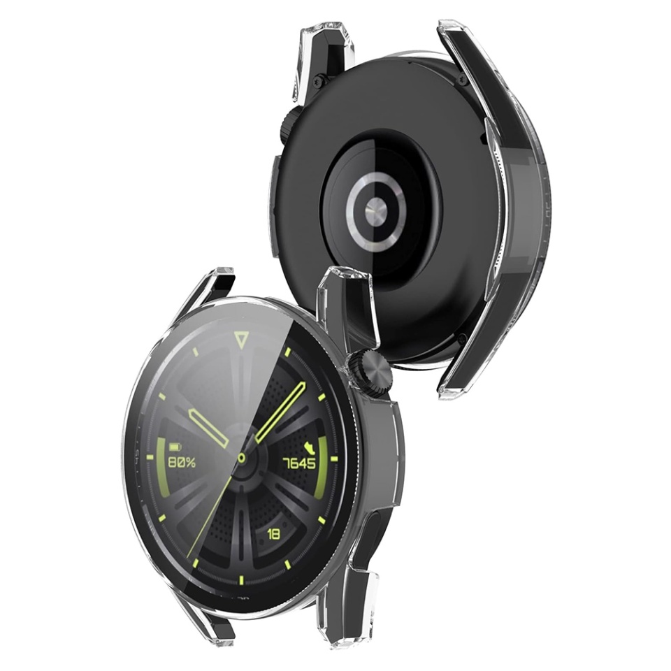 Husa Protectie 360°, Ultra-Subtire, Anti-Soc pentru Huawei Watch GT 3 (46mm), Anti-Soc Full Screen - Transparenta - 3 | YEO