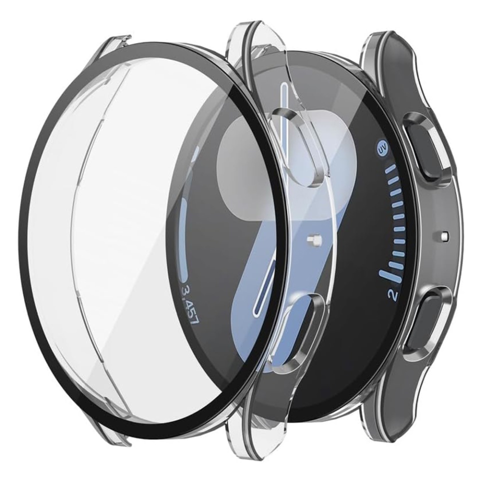 Husa Protectie 360°, Ultra-Subtire, Anti-Soc pentru Samsung Galaxy Watch7 (44mm), Anti-Soc Full Screen - Transparenta