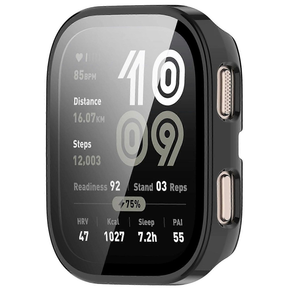 Husa protectie Smartwatch Amazfit Bip 6, SKYDDAR INNOVATION, Defense360 Pro + Screen Protector, AntiSoc, set cu sticker, Negru - 1 | YEO