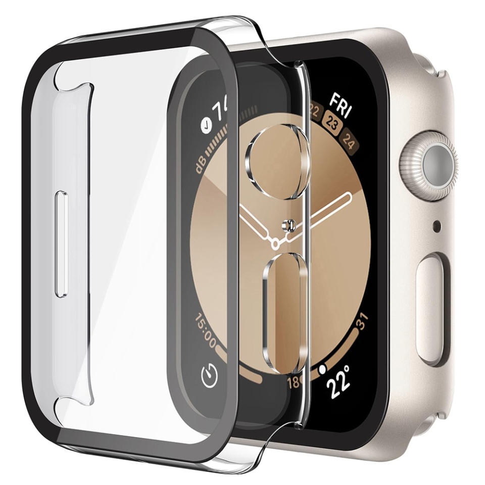 Husa protectie Smartwatch Apple Watch 4 / 5 / 6 / SE (40mm), SKYDDAR INNOVATION, Defense360 Pro + Screen Protector, AntiSoc, set cu sticker, Transparenta