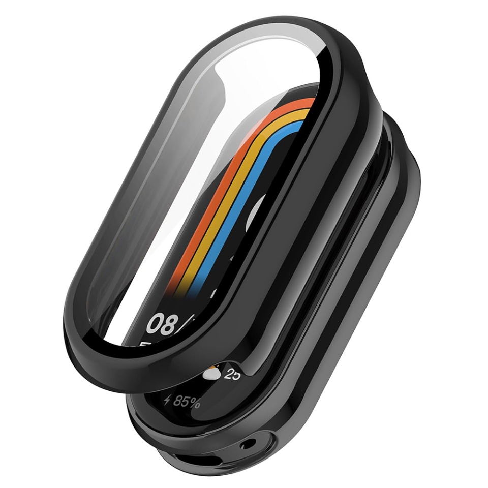 Husa protectie Smartwatch Xiaomi Mi Band 9 / 9 NFC, SKYDDAR INNOVATION, Defense360 Pro + Screen Protector, AntiSoc, set cu sticker, Negru