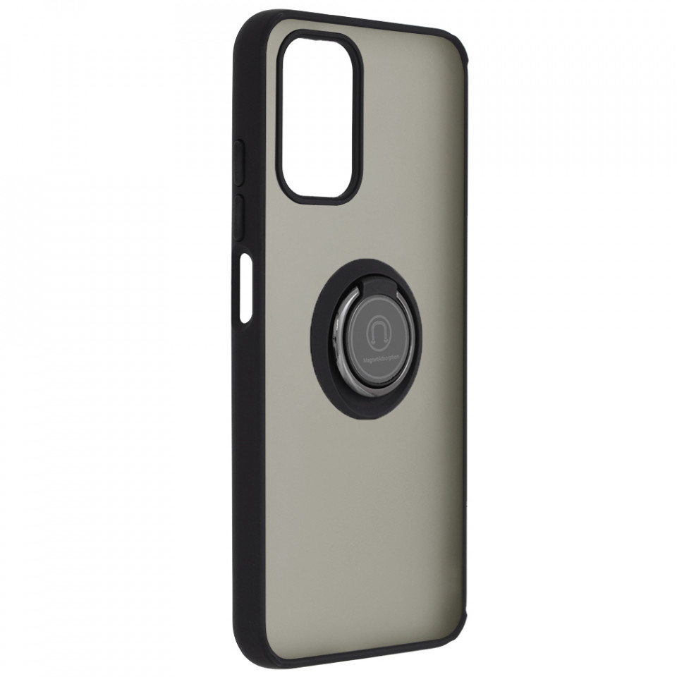 Husă Realme 8 4G / 8 Pro 4G SKYDDAR Glinth+ cu Inel Rotativ 360°, Compatibilitate Magnetică, Absorbție Șocuri, Design Subțire și Elegant - Negru - 1 | YEO
