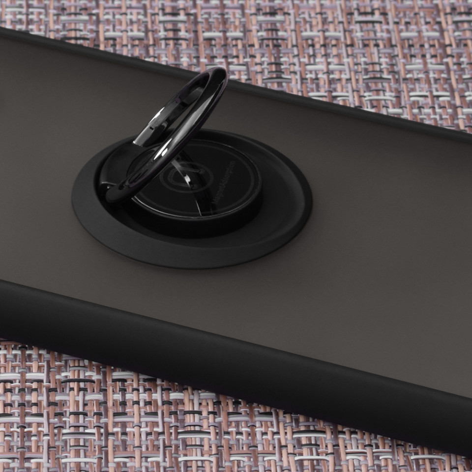 Husă Samsung Galaxy A12 / A12 Nacho SKYDDAR Glinth+ cu Inel Rotativ 360°, Compatibilitate Magnetică, Absorbție Șocuri, Design Subțire și Elegant - Negru - 2 | YEO