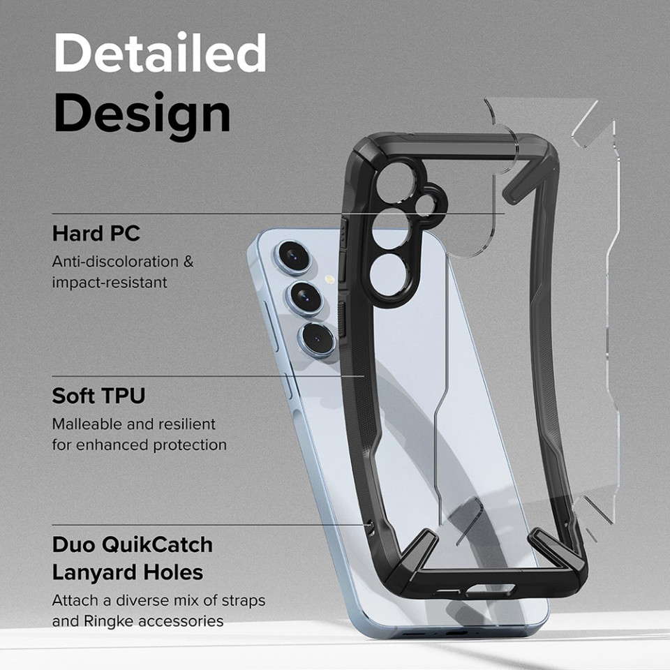 Husa Samsung Galaxy A55 5G, Ringke Fusion X Design - Negru - 2 | YEO