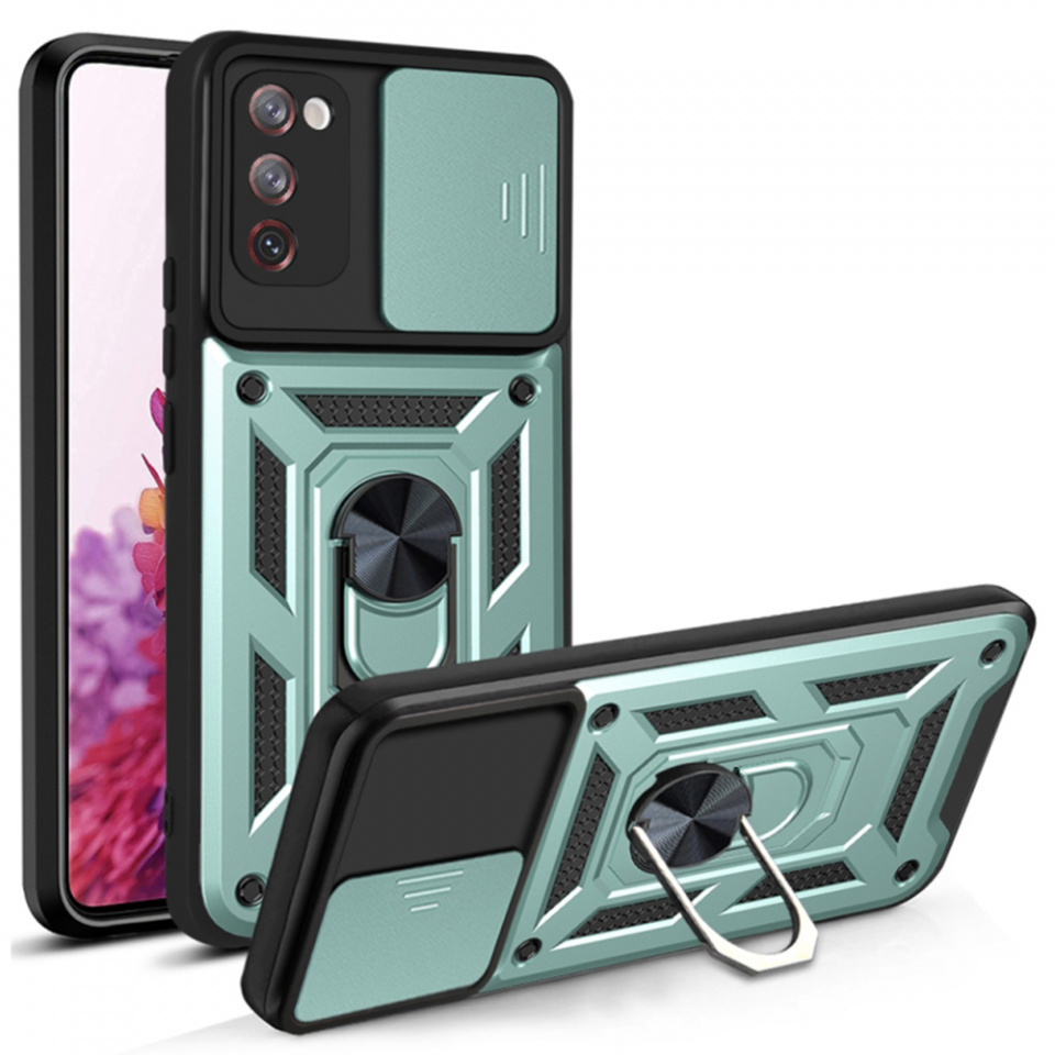 Husa Samsung Galaxy S20 FE / Galaxy S20 FE 5G cu inel magnetic si protectie camera Skyddar CamShield - Mint
