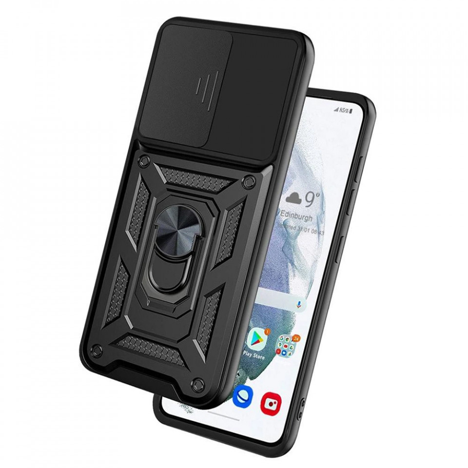 Husa Samsung Galaxy S21 FE 5G cu inel magnetic, Techsuit CamShield - Negru - 2 | YEO