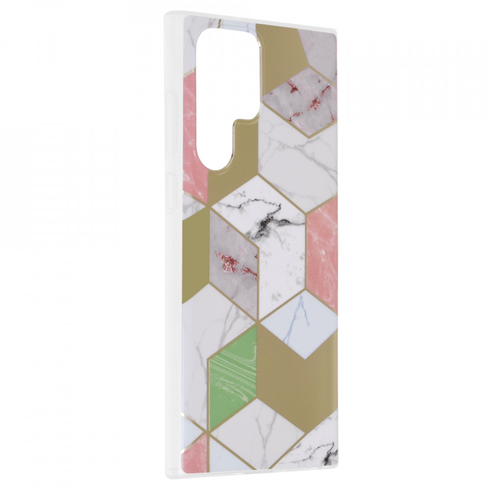 Husa Samsung Galaxy S22 Ultra Marble Series, Techsuit - Purple Hex - 1 | YEO