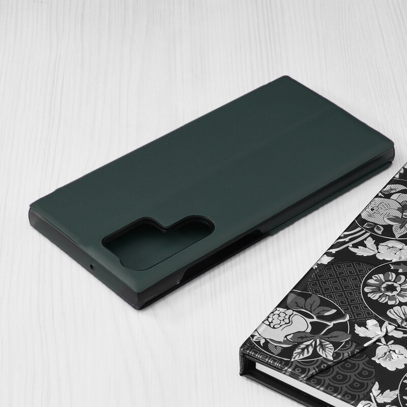 Husa Samsung Galaxy S22 Ultra tip carte, Techsuit eFold - Dark Green - 2 | YEO