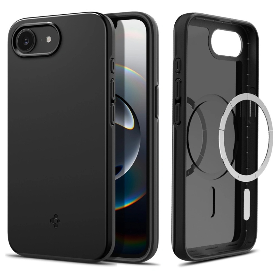 Husa slim iPhone 16e, Spigen Thin Fit - Negru