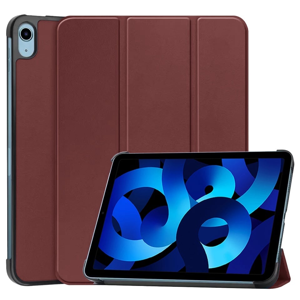 Husa tableta pentru Apple iPad Air 4 (2020) / Air 5 (2022), SKYDDAR INNOVATION, cu suport Multi-Unghi si functie Sleep/Wake, FoldPro, Rosu, set cu sticker