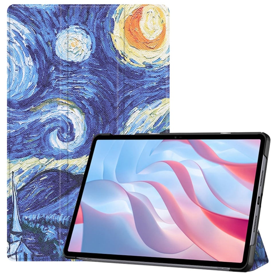 Husa tableta pentru Honor Pad X9 / X8 Pro, SKYDDAR INNOVATION, cu suport Multi-Unghi si functie Sleep/Wake, FoldPro, Starry night, set cu sticker