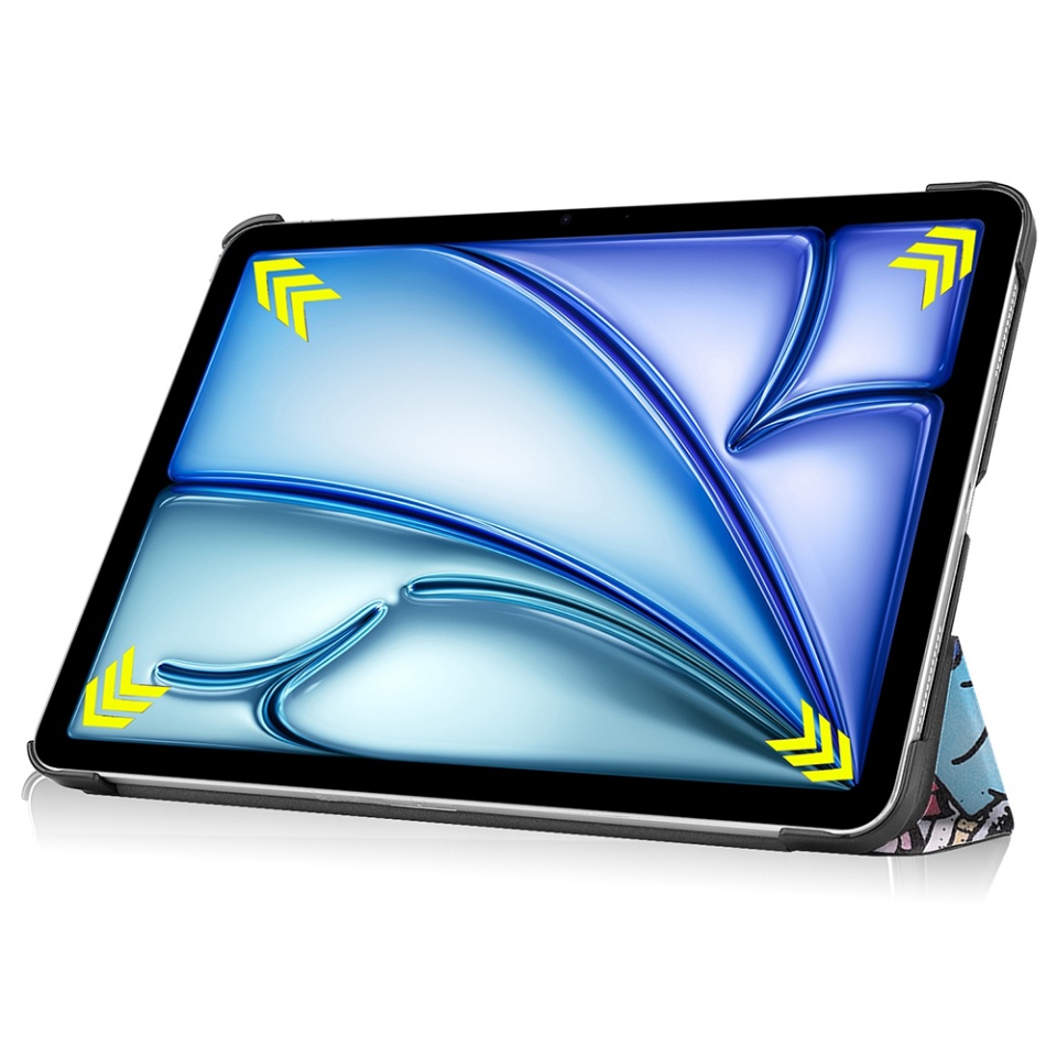 Husa tableta pentru iPad Air 11 (2024) / Air 11 (2025), SKYDDAR INNOVATION, cu suport Multi-Unghi si functie Sleep/Wake, FoldPro, Urban vibe, set cu sticker - 3 | YEO