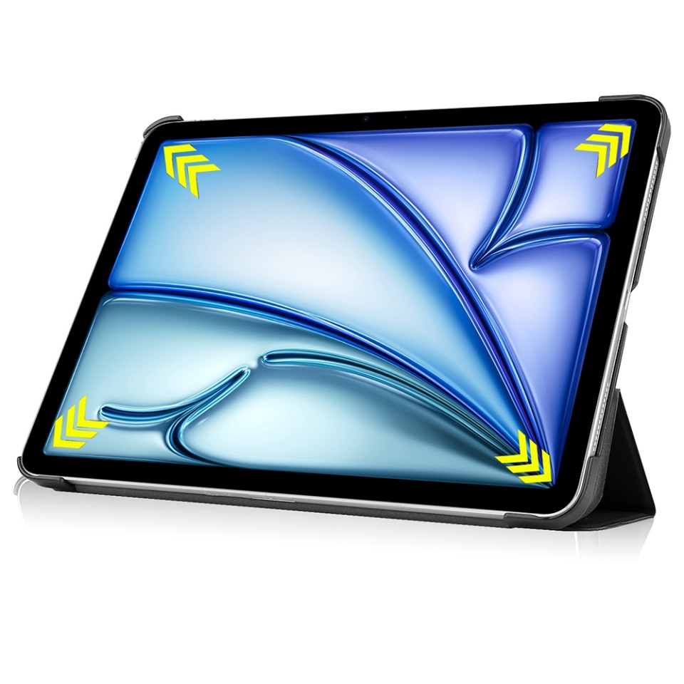 Husa tableta pentru iPad Air 11 (2024) / Air 11 (2025), SKYDDAR INNOVATION, cu suport Multi-Unghi si functie Sleep/Wake, FoldPro, Negru, set cu sticker - 3 | YEO