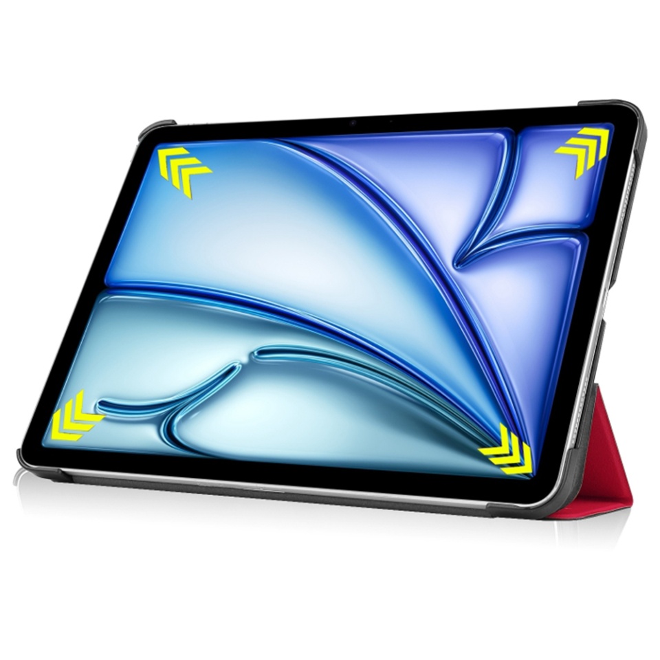 Husa tableta pentru iPad Air 13 (2024) / Air 13 (2025), SKYDDAR INNOVATION, cu suport Multi-Unghi si functie Sleep/Wake, FoldPro, Rosu, set cu sticker - 3 | YEO