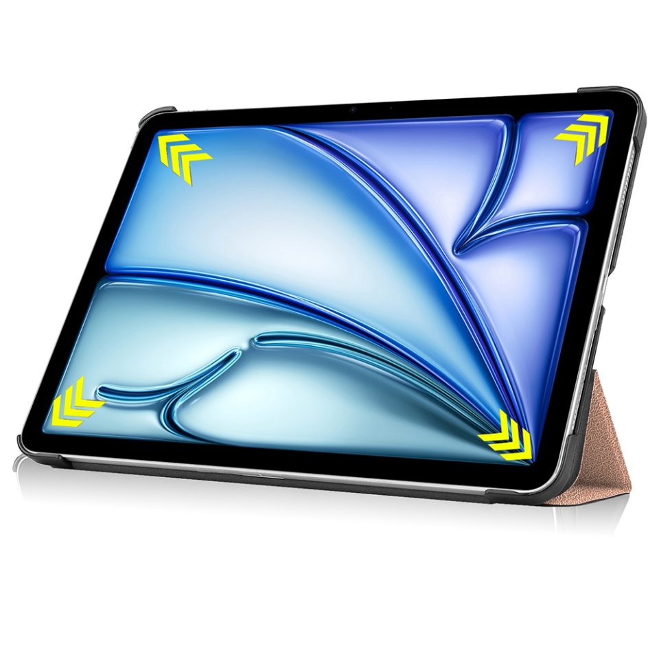 Husa tableta pentru iPad Air 13 (2024) / Air 13 (2025), SKYDDAR INNOVATION, cu suport Multi-Unghi si functie Sleep/Wake, FoldPro, Roz, set cu sticker - 3 | YEO