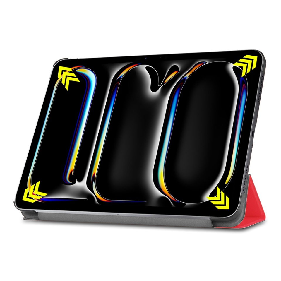 Husa tableta pentru iPad Pro 11 (2024), SKYDDAR INNOVATION, cu suport Multi-Unghi si functie Sleep/Wake, FoldPro, Rosu, set cu sticker - 3 | YEO