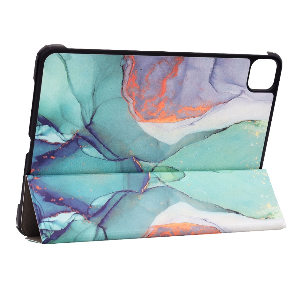Husa tableta pentru iPad Pro 11 (2024), SKYDDAR INNOVATION, cu suport Multi-Unghi si functie Sleep/Wake, FoldPro, Green time, set cu sticker - 3 | YEO
