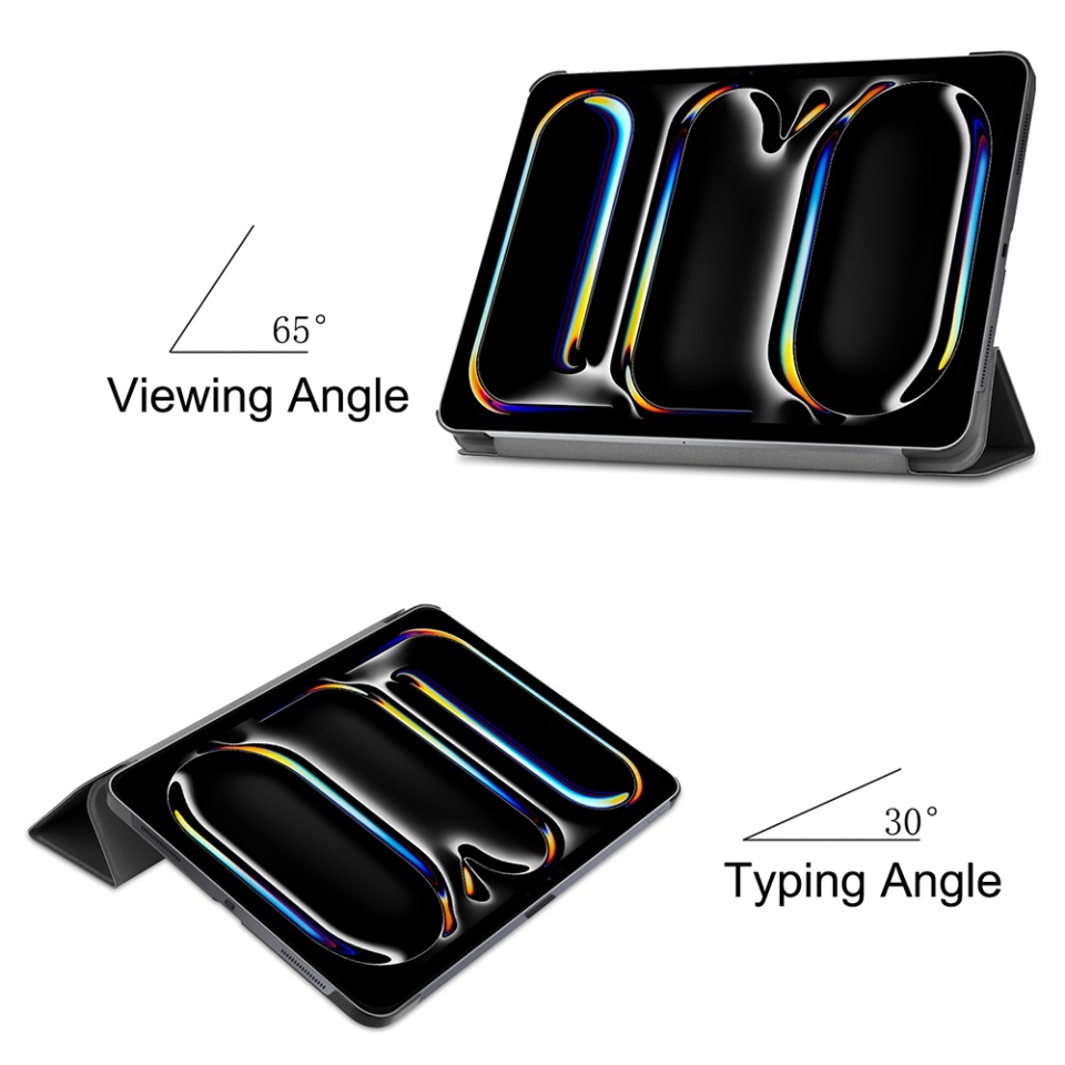 Husa tableta pentru iPad Pro 13 (2024), SKYDDAR INNOVATION, cu suport Multi-Unghi si functie Sleep/Wake, FoldPro, Butterfly, set cu sticker - 3 | YEO