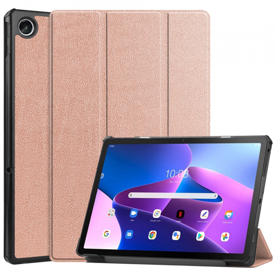 Husa tableta pentru Lenovo Tab M10 3rd Gen (TB328FU/TB328XU) cu suport Multi-Unghi și functie Sleep/Wake , SKYDDAR FoldVision - Roz