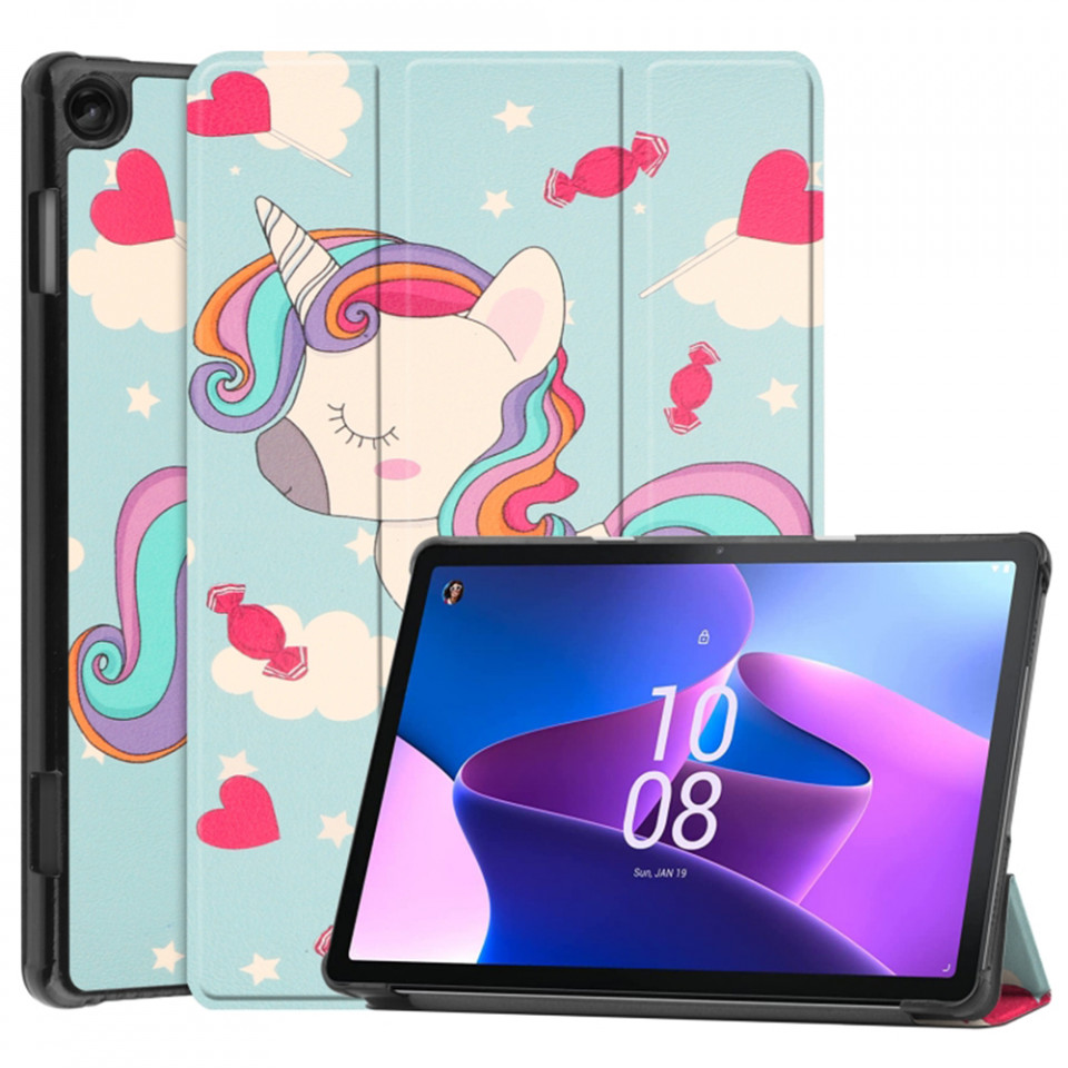 Husa tableta pentru Lenovo Tab M10 3rd Gen (TB328FU/TB328XU) cu suport Multi-Unghi și functie Sleep/Wake , SKYDDAR FoldVision Colour - Unicorn