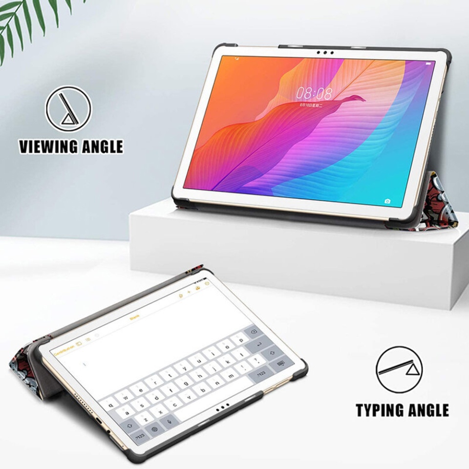 Husa tableta pentru Lenovo Tab M10 Plus TB-X606F, SKYDDAR INNOVATION, cu suport Multi-Unghi si functie Sleep/Wake, FoldPro, Multicolor, set cu sticker - 3 | YEO