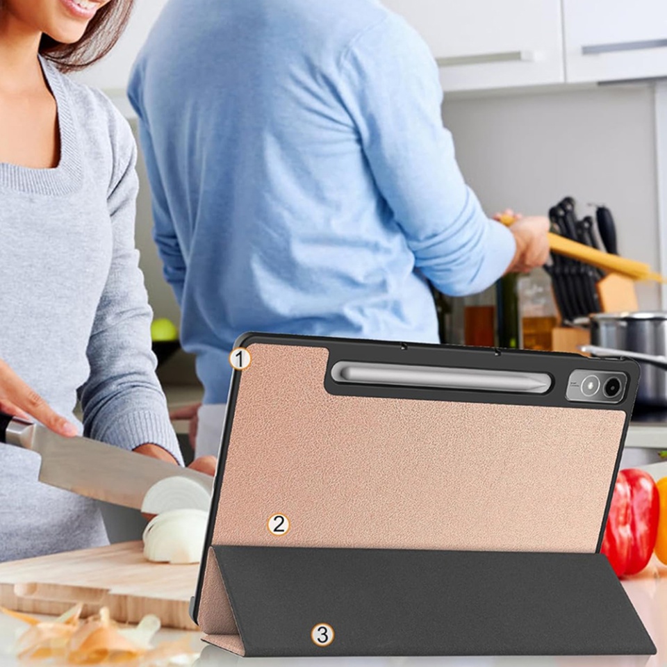 Husa tableta pentru Lenovo Tab P12, SKYDDAR INNOVATION, cu suport Multi-Unghi si functie Sleep/Wake, FoldPro, Unicorn, set cu sticker - 3 | YEO
