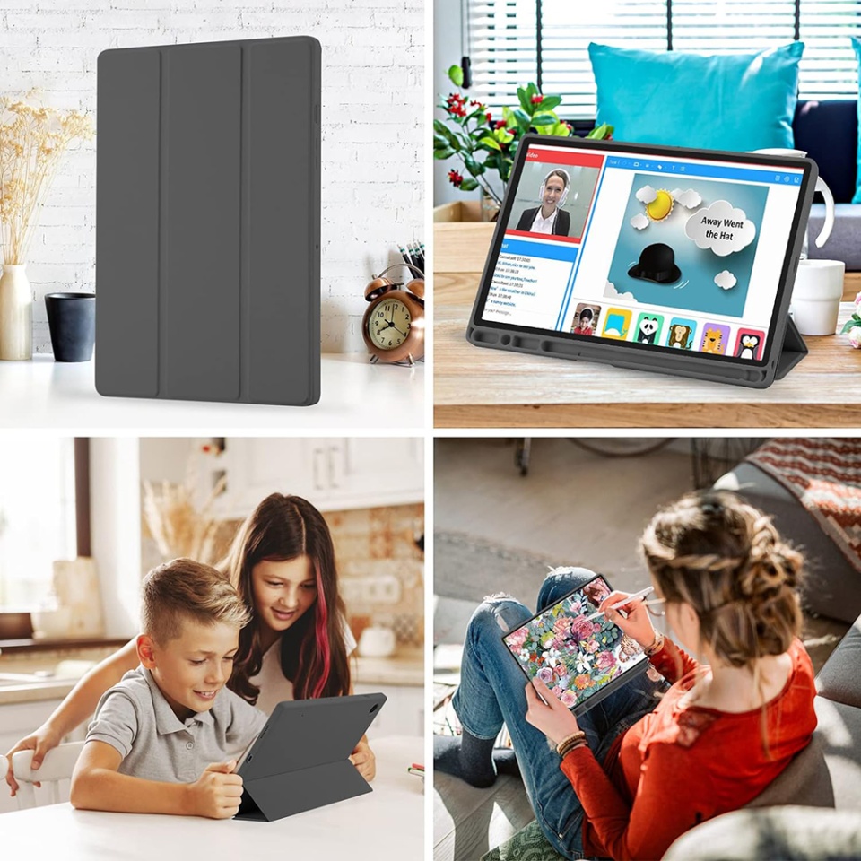 Husa tableta pentru Samsung Galaxy Tab A8 10.5 (2021) cu suport cu 2 Unghiuri și functie Sleep/Wake, SKDR OfficeMate - Verde inchis - 5