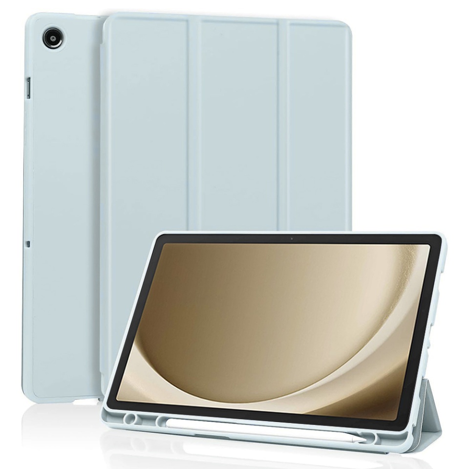 Husa tableta pentru Samsung Galaxy Tab A9 Plus cu suport cu 2 Unghiuri și functie Sleep/Wake, SKDR OfficeMate - Bleu