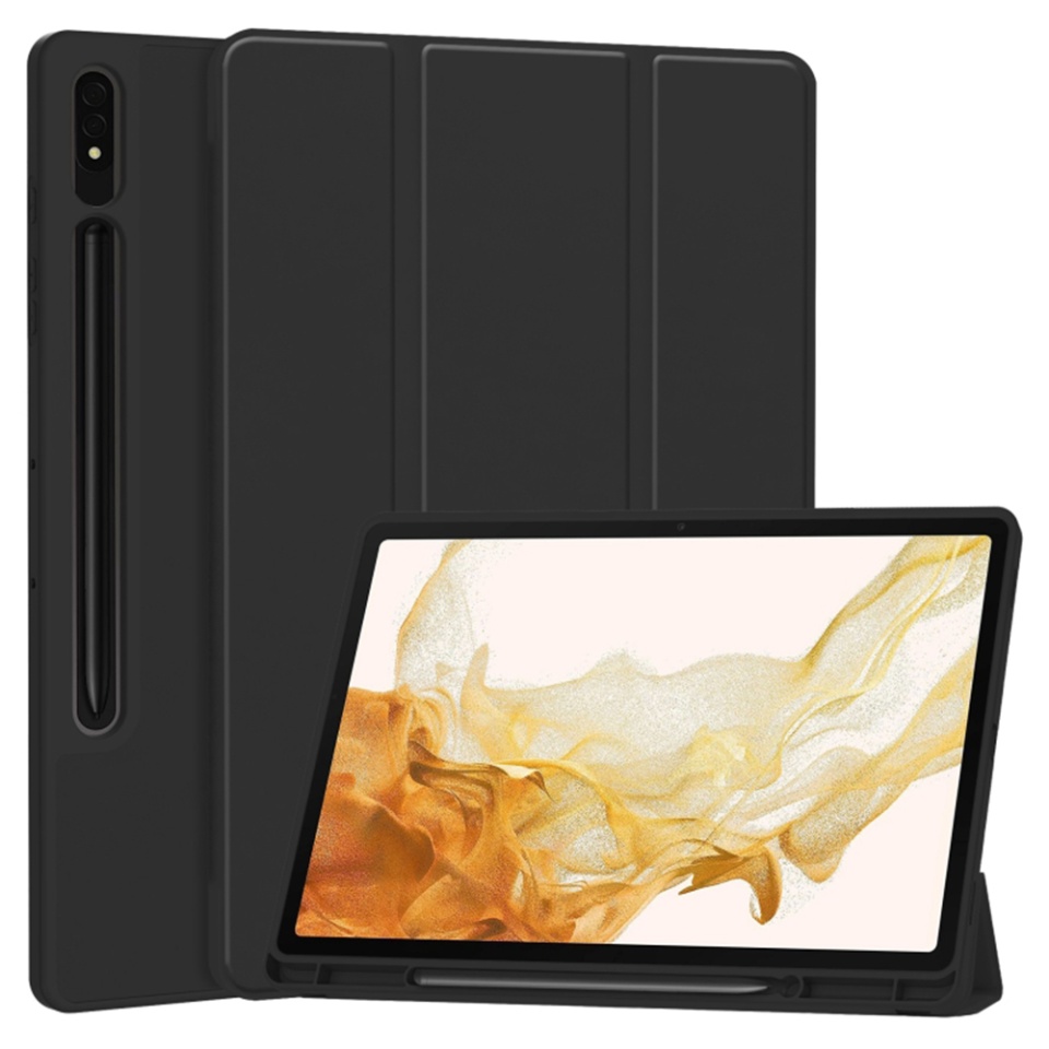 Husa tableta pentru Samsung Galaxy Tab S7 / S8 cu suport cu 2 Unghiuri și functie Sleep/Wake, SKDR OfficeMate - Negru