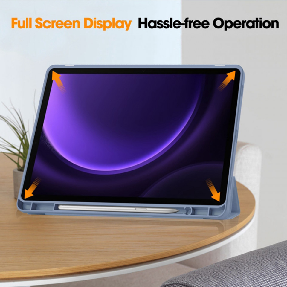 Husa tableta pentru Samsung Galaxy Tab S9 FE cu suport 2 Unghiuri și functie Sleep/Wake, SKDR OfficeMate - Bleumarin - 3 | YEO