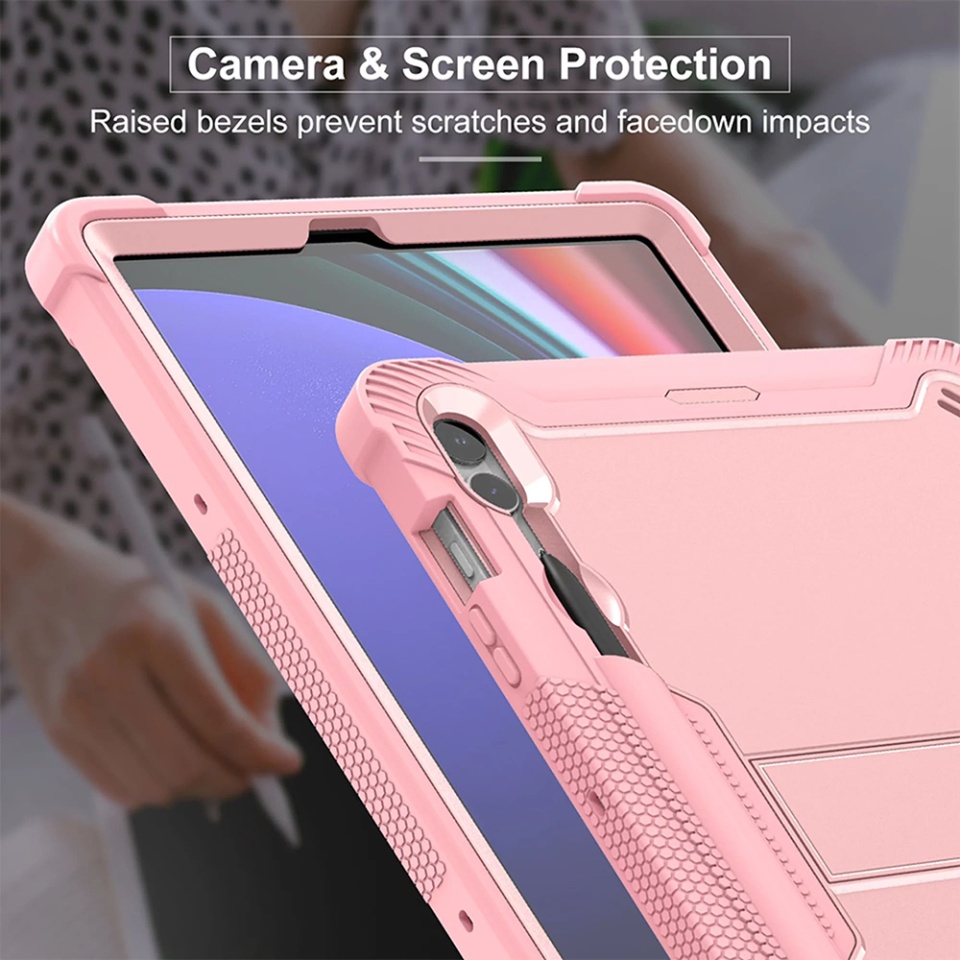 Husa tableta Samsung Galaxy Tab S9 FE Plus, Ideala pentru Utilizare Zilnica, Antisoc si Anti-zgarieturi, SKDR TabArmor - Negru - 2 | YEO