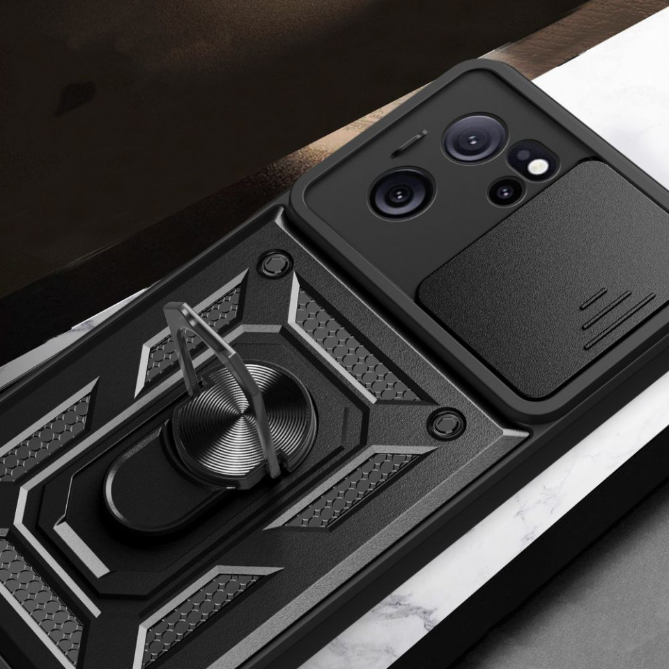Husa Xiaomi 13T / 13T Pro cu inel magnetic, Techsuit CamShield - Negru - 3 | YEO
