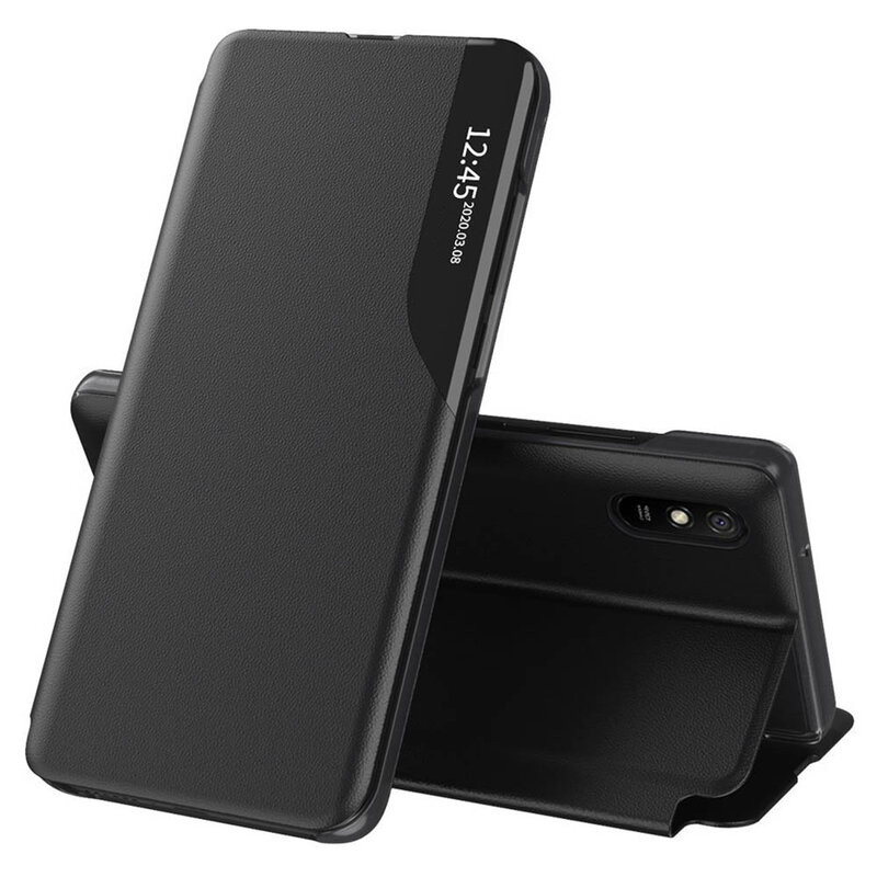Husa Xiaomi Redmi 9A tip carte, Techsuit eFold - Negru