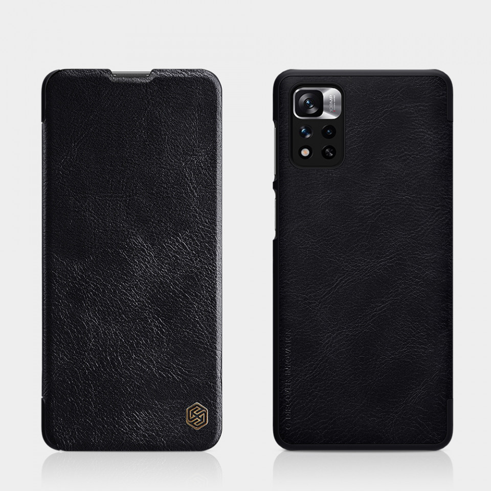 Husa Xiaomi Redmi Note 11 Pro+ 5G, Qin Leather Case, Nillkin - Negru - 2 | YEO