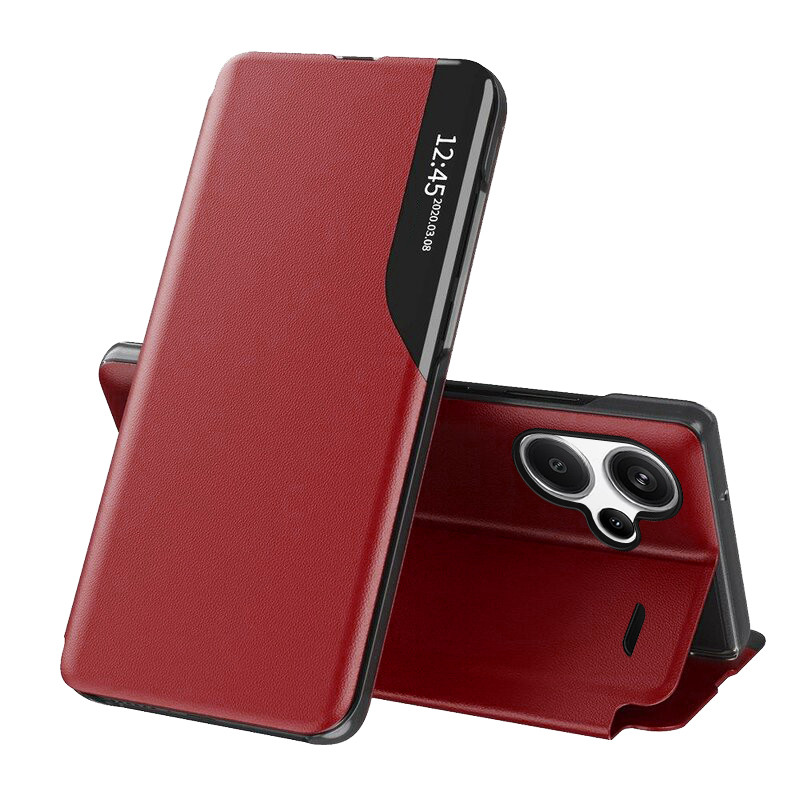 Husa Xiaomi Redmi Note 13 Pro+ 5G tip carte, Techsuit eFold - Rosu