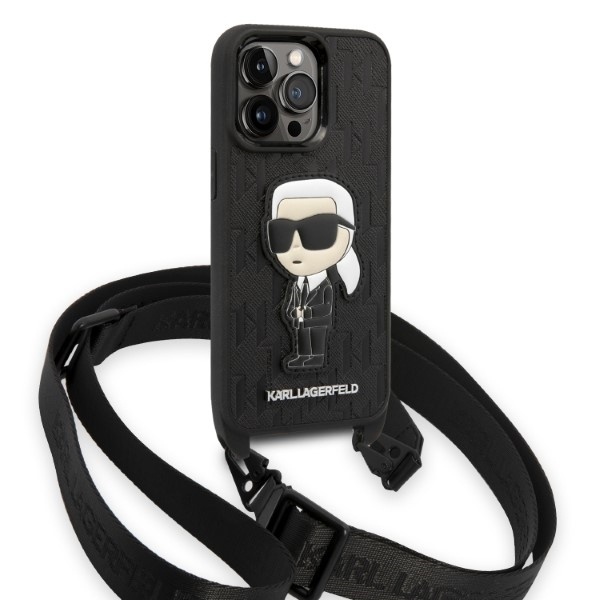 Huse pentru iPhone 14 Pro, Karl Lagerfeld, Hardcase Monogram, Negru - 3 | YEO